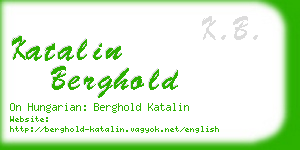 katalin berghold business card